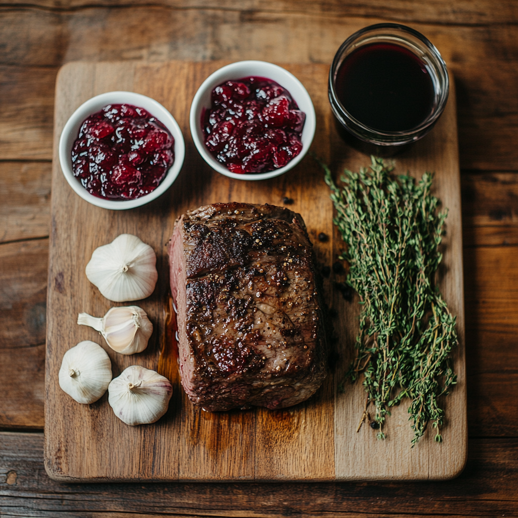 Cranberry Balsamic Roast Beef ingredients