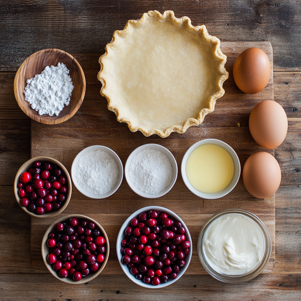 Cranberry Custard Pie ingredients