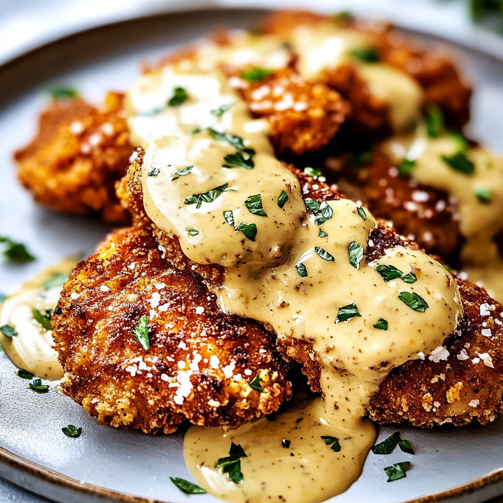 Crunchy Pretzel Chicken with Mustard-Cheddar Sauce