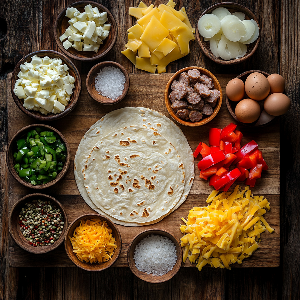 Freezer Breakfast Burritos ingredients