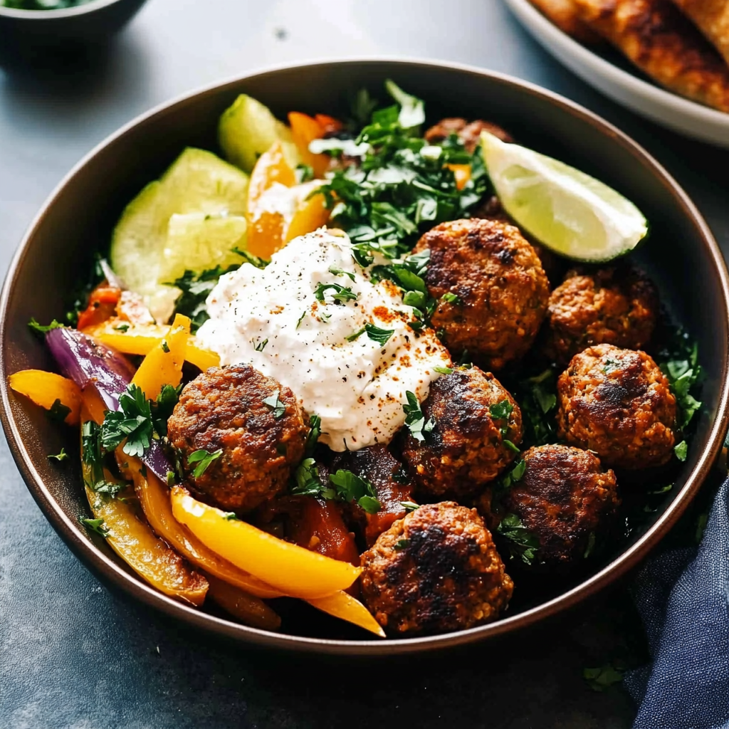 Harissa Meatballs with Whipped Feta