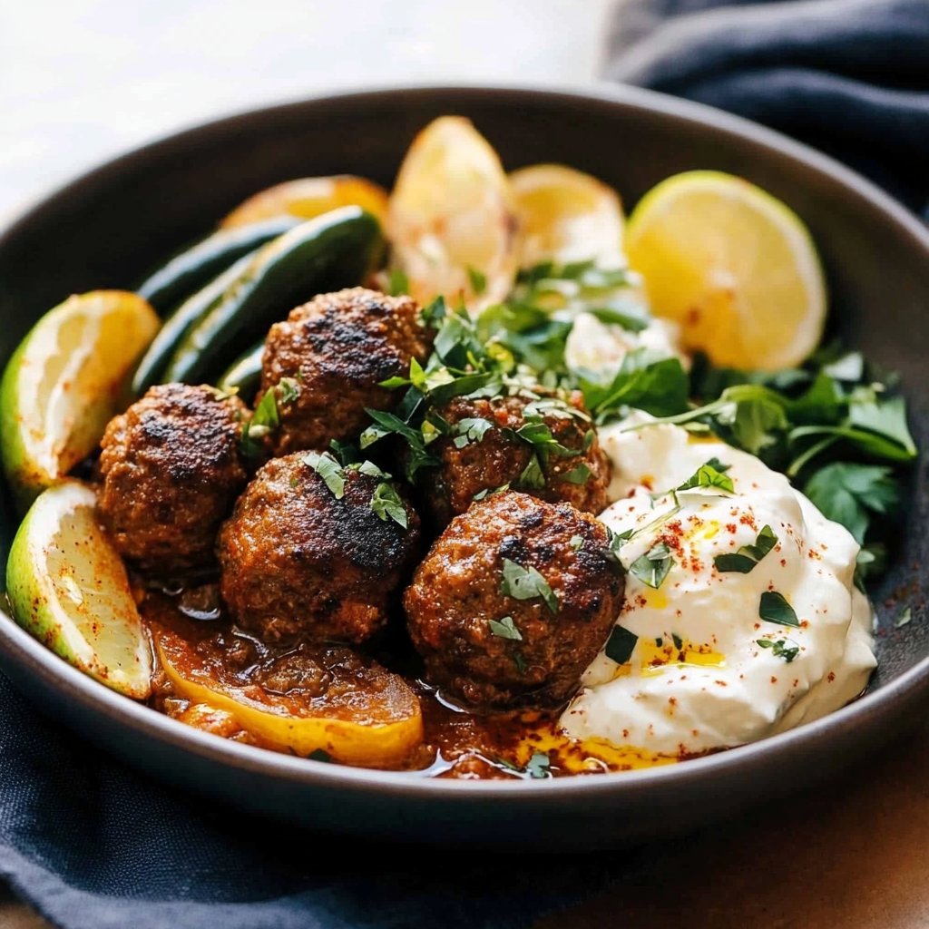 Harissa Meatballs with Whipped Feta