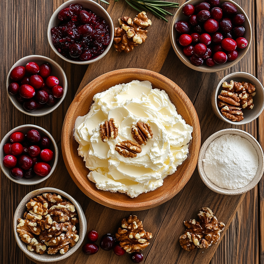 Holiday Cranberry Cream Cheese ingredients