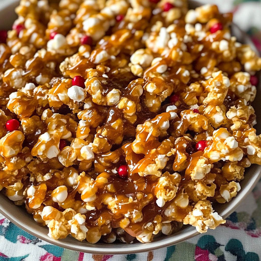 Holiday Kettle Chip Caramel Popcorn
