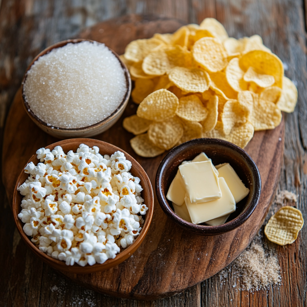 Holiday Kettle Chip Caramel Popcorn ingredients