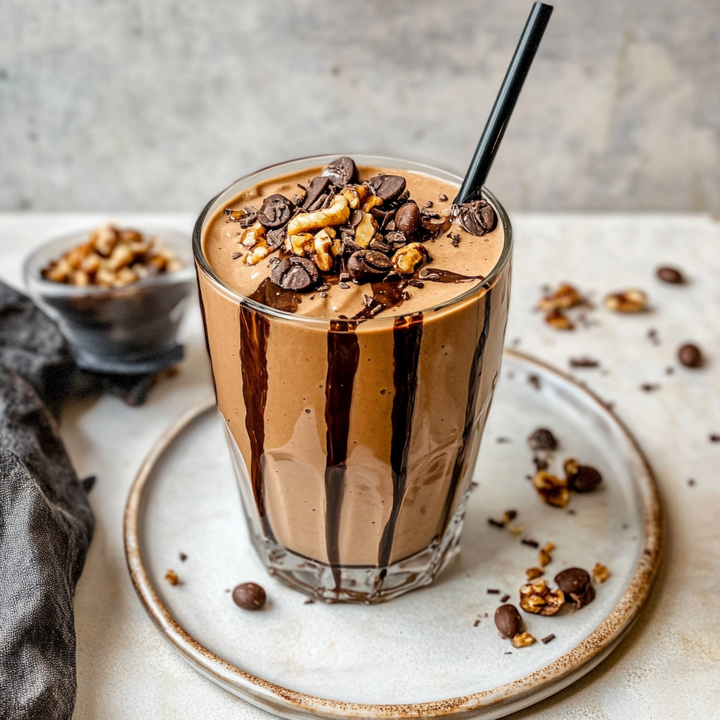 Holiday Tahini Chocolate Coffee Date Shake