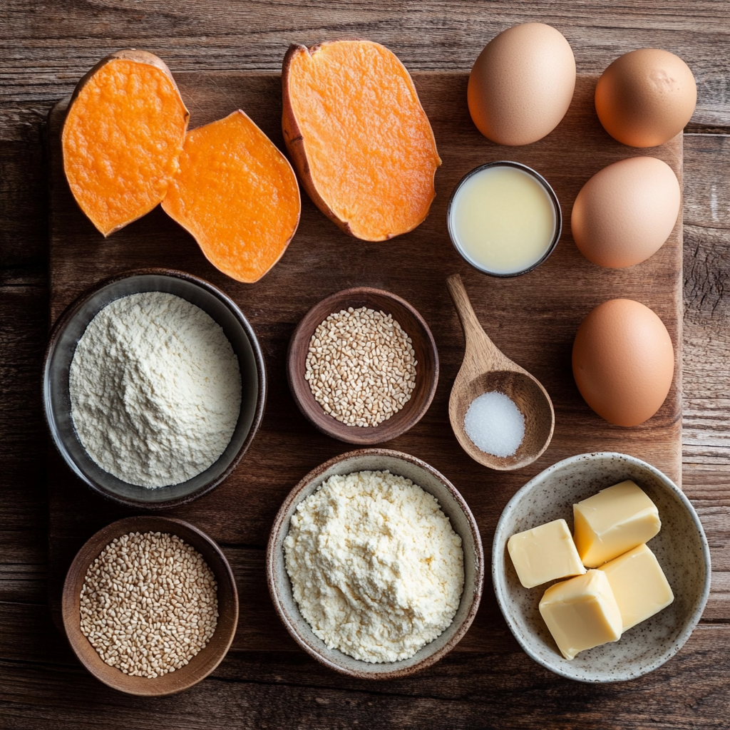 Japanese Sweet Potato and Sesame Muffins ingredients