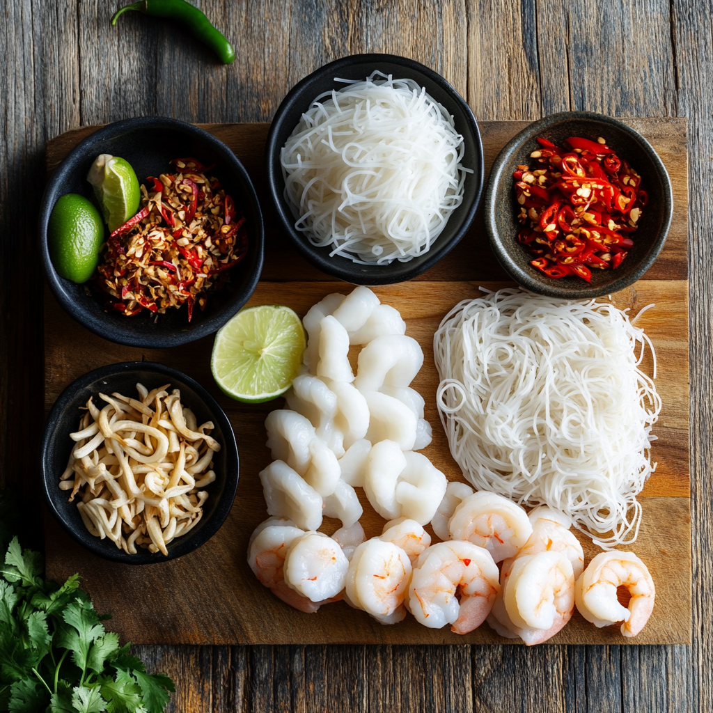 Korat Prawn Noodles ingredients