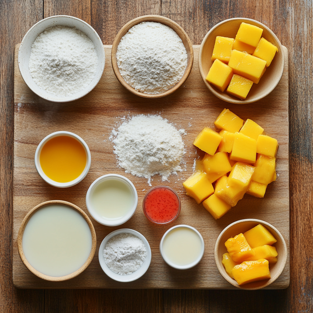 Mango Strawberry Sunset Cupcakes ingredients