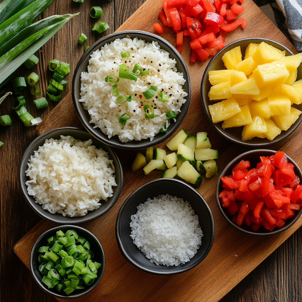 Pineapple Rice ingredients