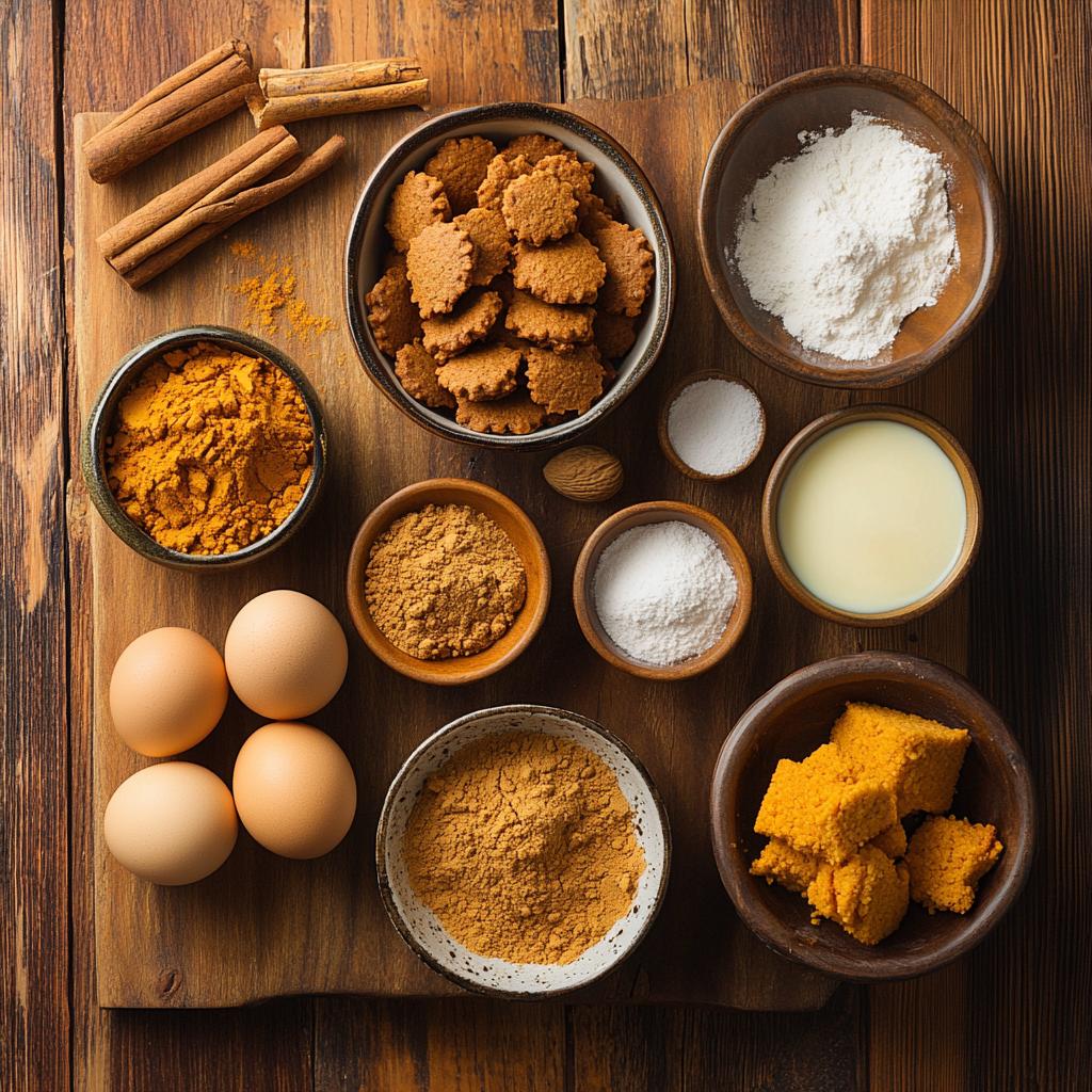 Pumpkin Pie with Gingersnap Crust ingredients