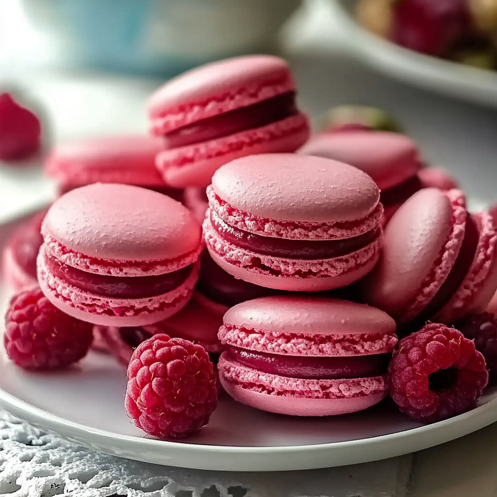 Raspberry Macarons