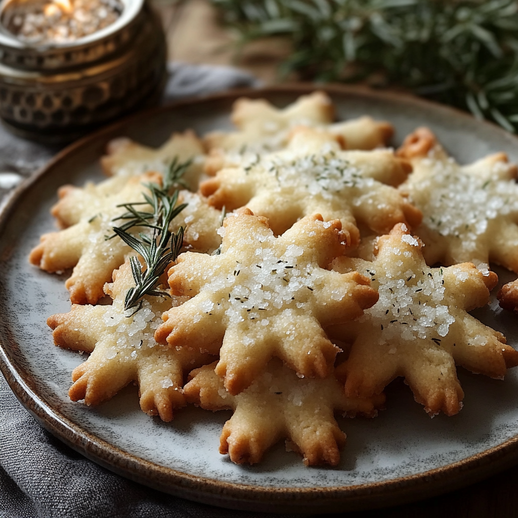 Rosemary-Parmesan Snowflake Cookies