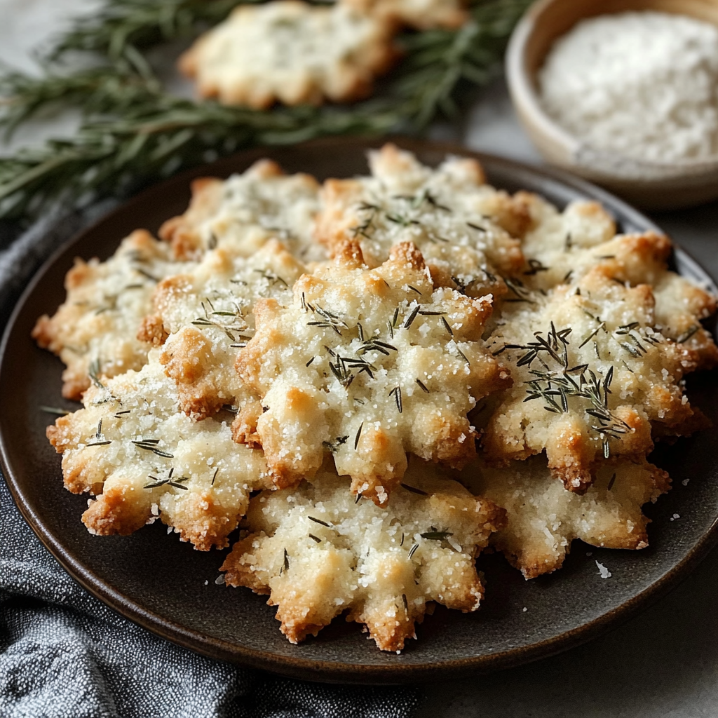 Rosemary-Parmesan Snowflake Cookies