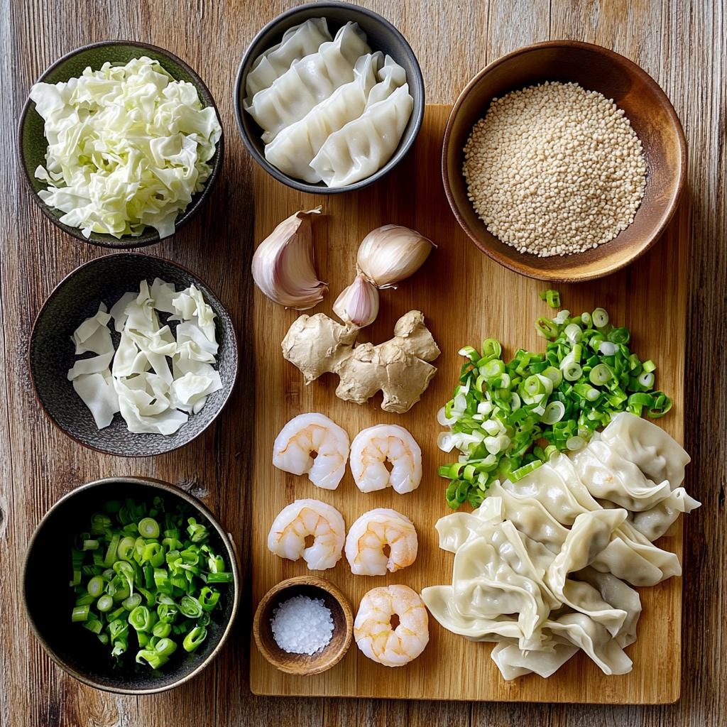 Shrimp Gyoza ingredients