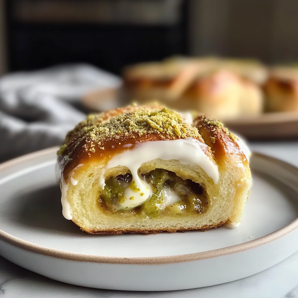 Small Batch Pistachio Cream Cinnamon Rolls