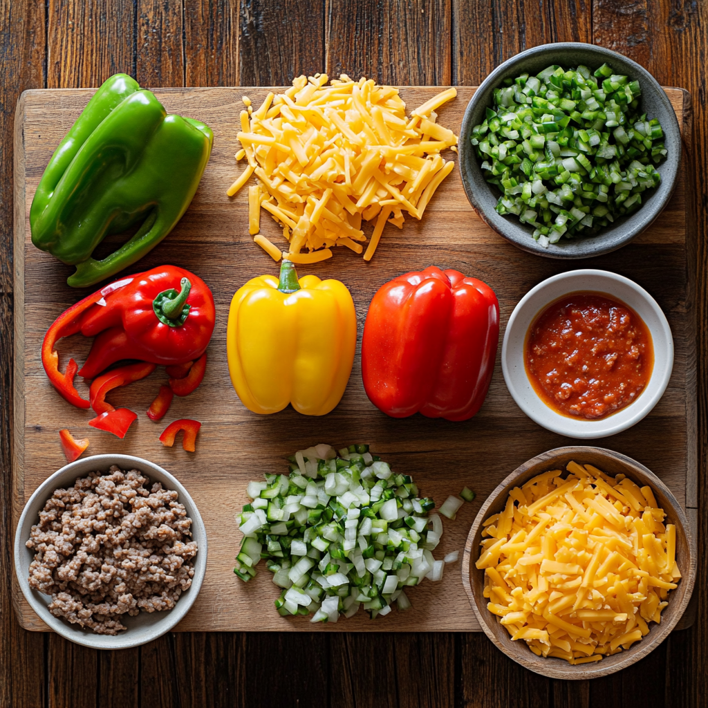 Stuffed Bell Peppers with Beef (No Rice) ingredients