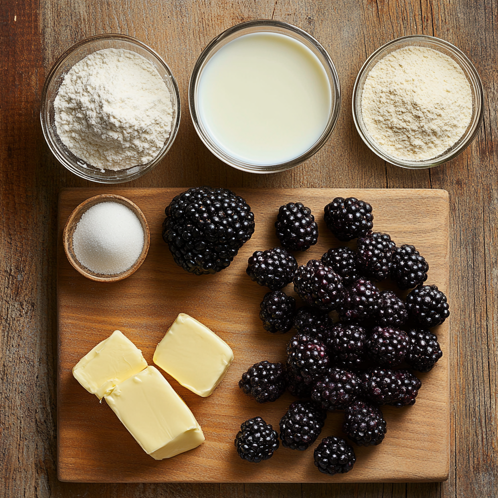 Sweet Blackberry Cobbler ingredients