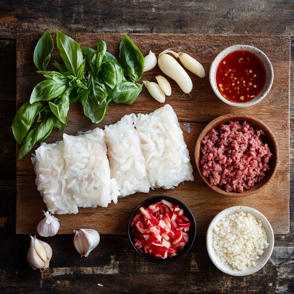 Thai Basil Beef Rolls ingredients