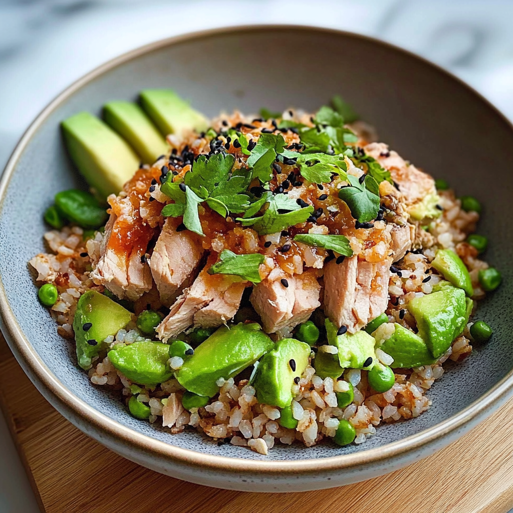 Tuna Avocado Crispy Rice Salad