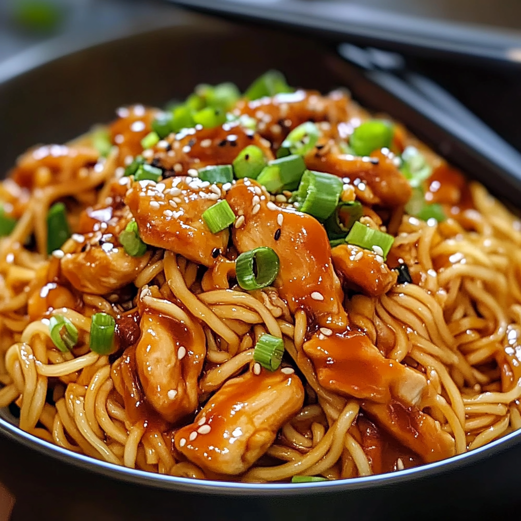 Sticky Garlic Chicken Noodles