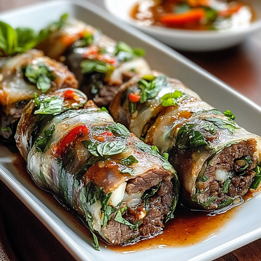 Thai Basil Beef Rolls