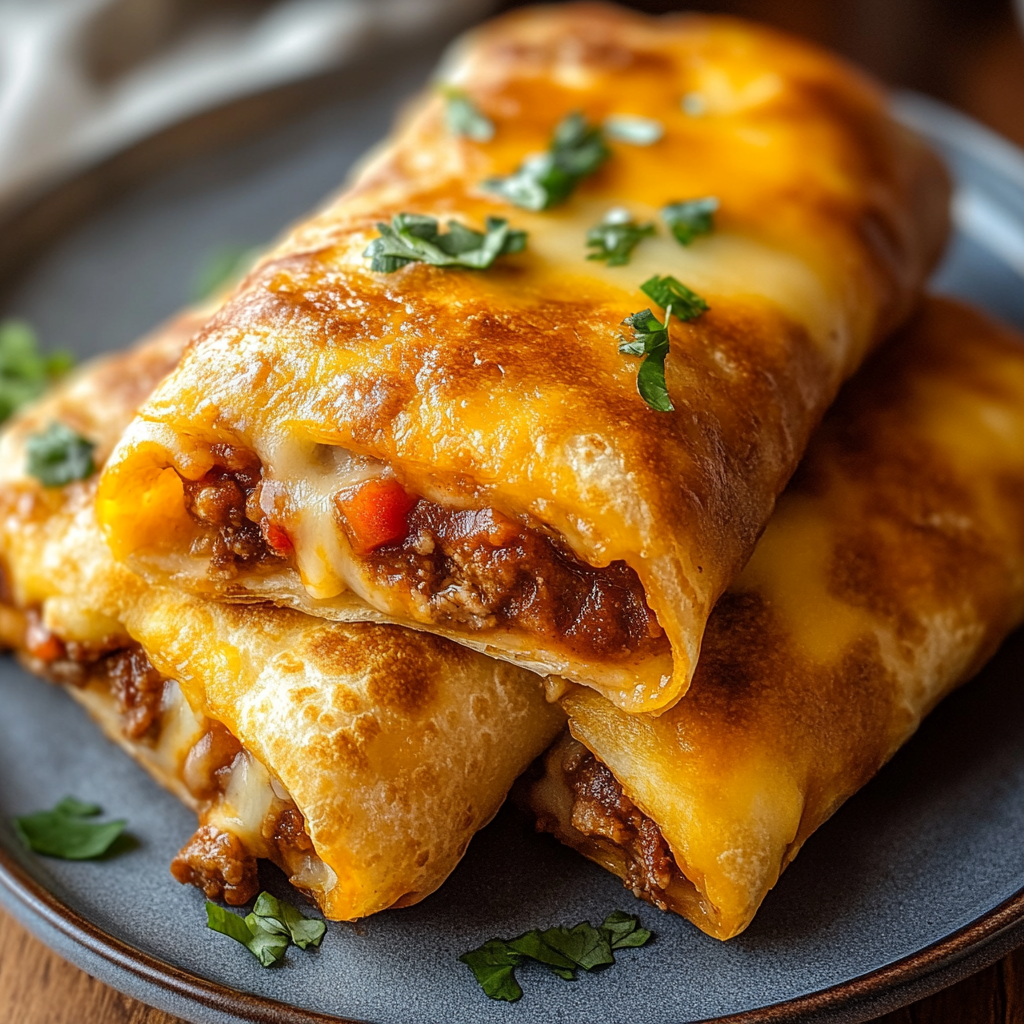 Beef and Cheese Chimichangas