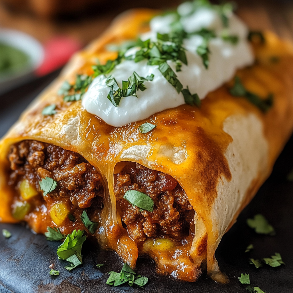 Beef and Cheese Chimichangas
