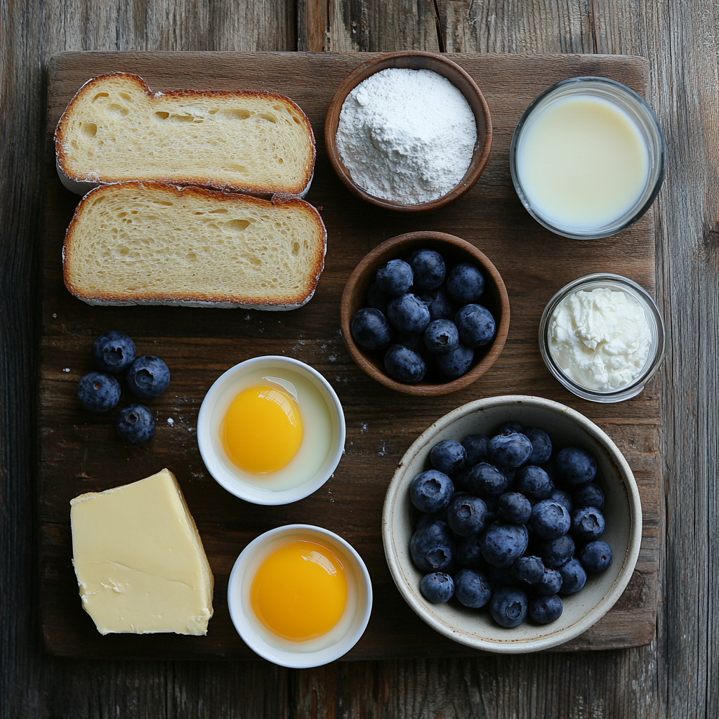 Blueberry Cheesecake Stuffed French Toast ingredients