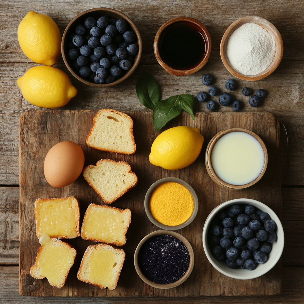 Blueberry Lemon French Toast Casserole ingredients