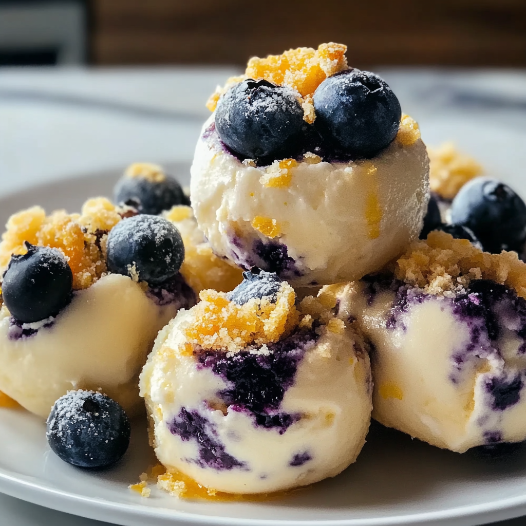 Blueberry and Lemon Zest Cottage Cheese Bites
