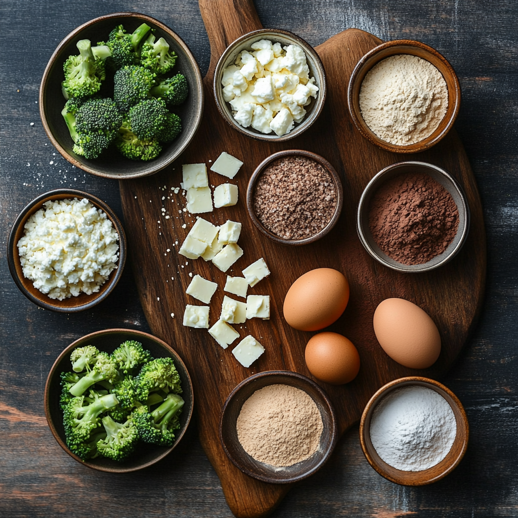 Broccoli & Feta Brownies ingredients