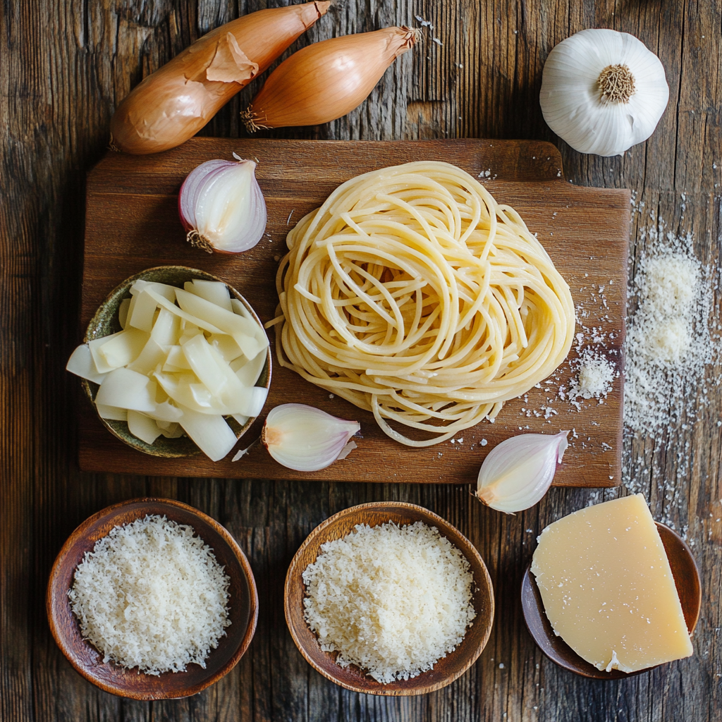 Caramelized Onion Pasta with Sweet Onions ingredients