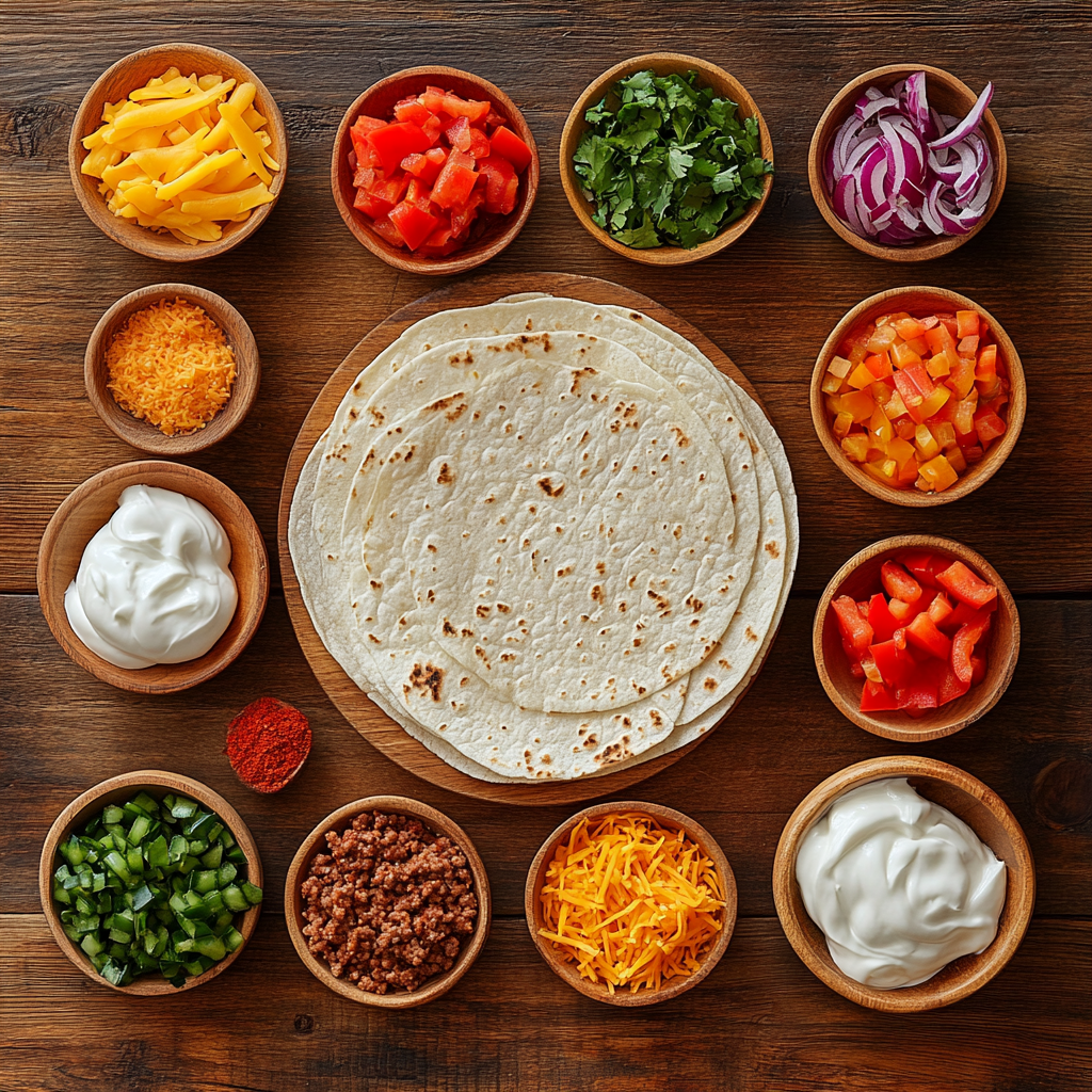 Cheesy Ground Turkey Quesadillas ingredients