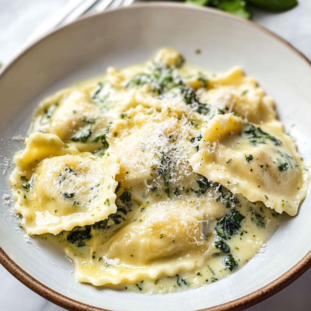 Creamy Pesto Ravioli