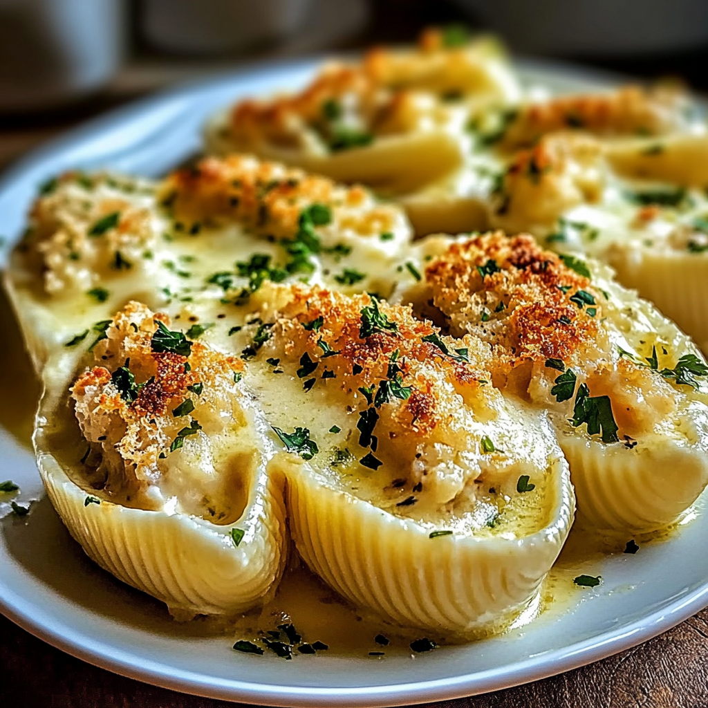 Creamy Seafood Stuffed Shells