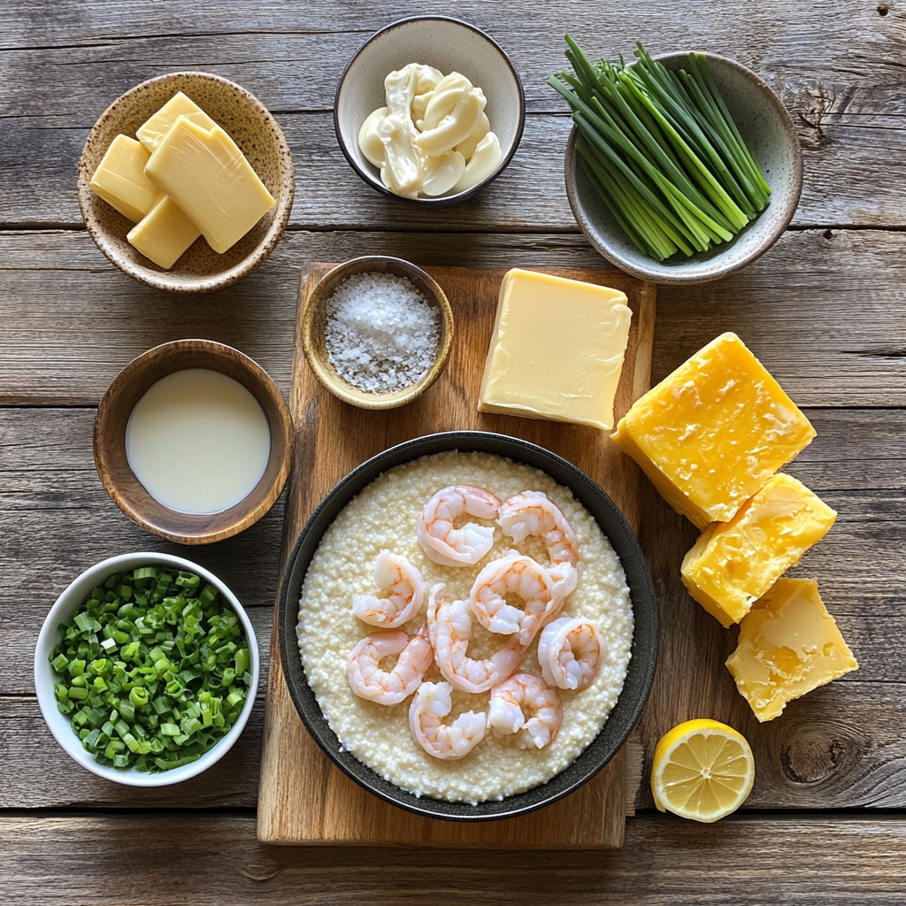 Creamy Shrimp and Grits ingredients