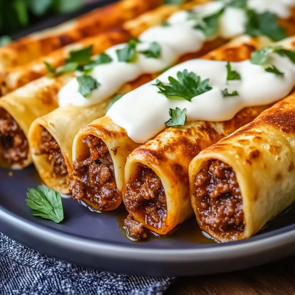 Crispy Cheesy Beef Taquitos