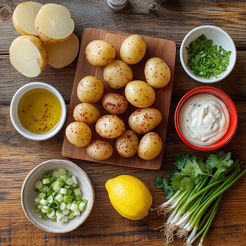 Crispy Gochujang Potato Salad ingredients