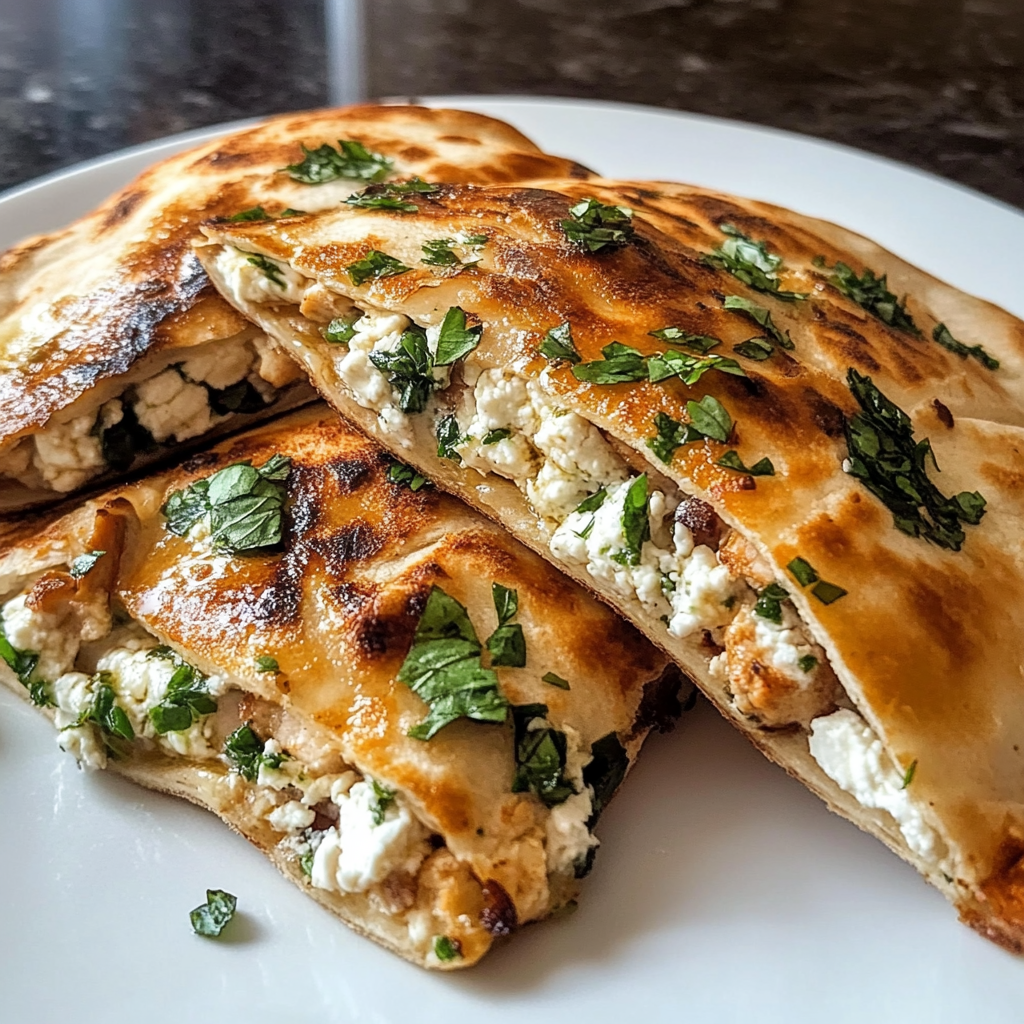 Crispy Pita with Chicken & Feta