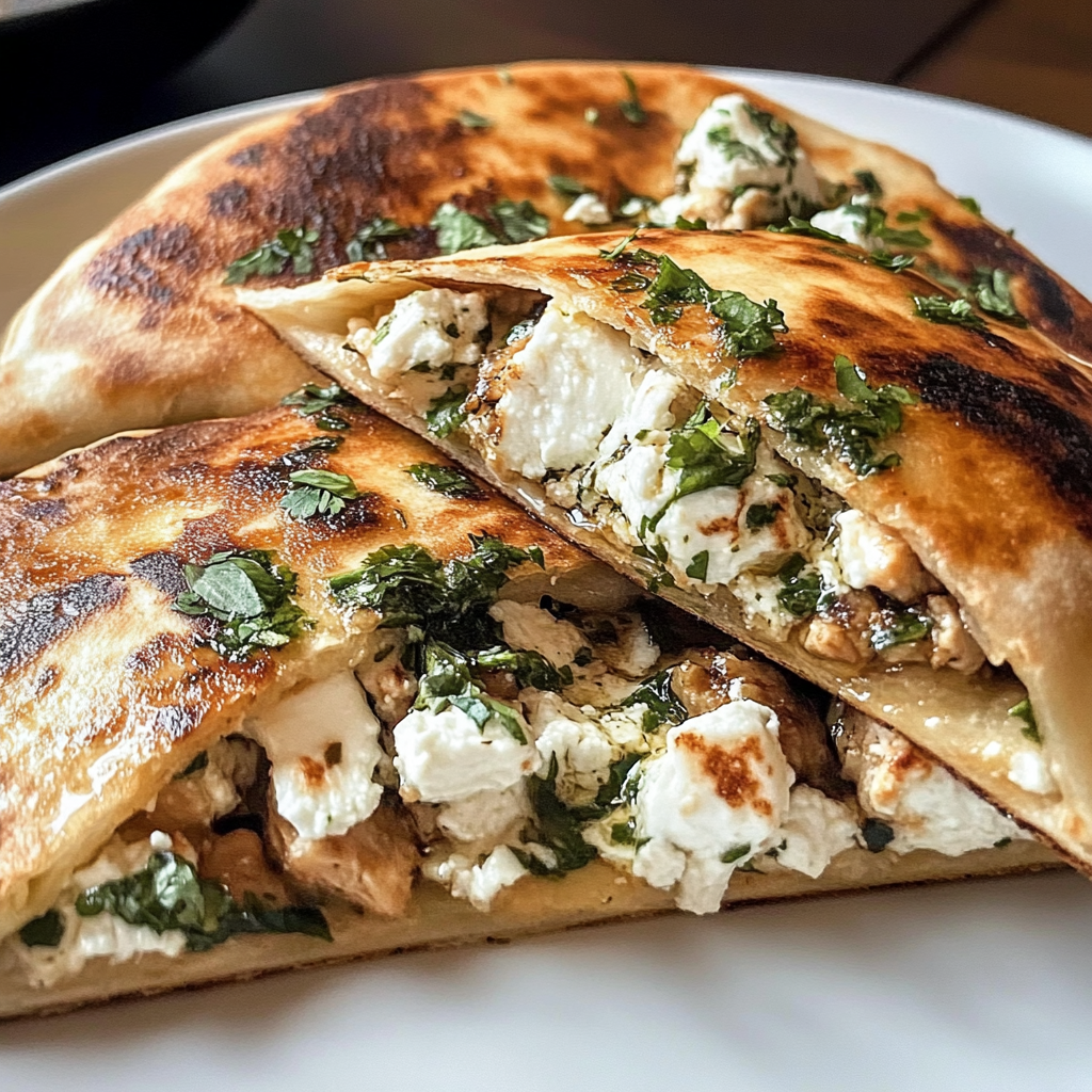 Crispy Pita with Chicken & Feta