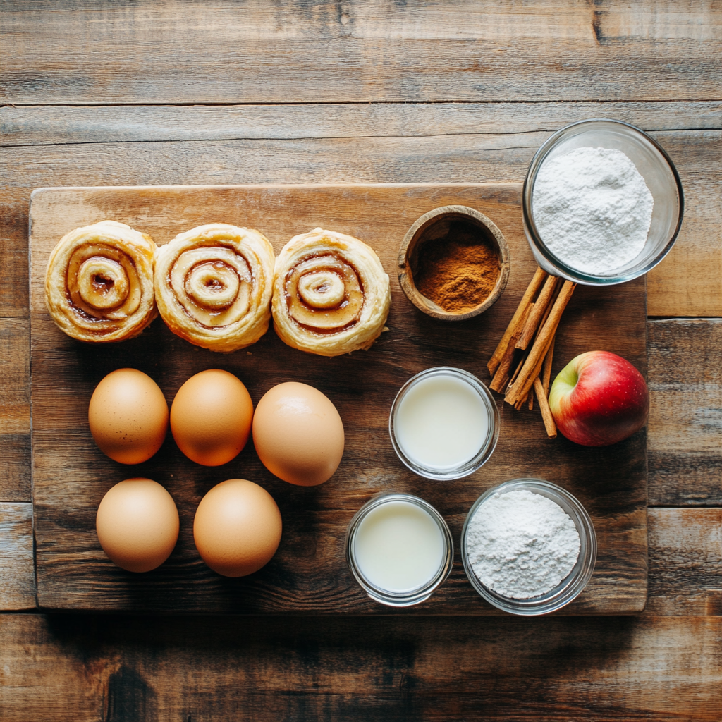 Crockpot Apple Pie Cinnamon Roll Casserole ingredients