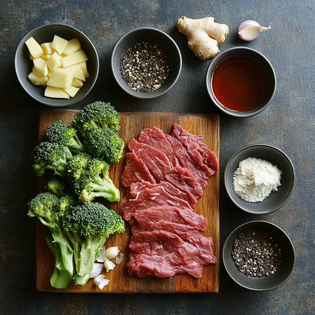 Easy Beef and Broccoli ingredients