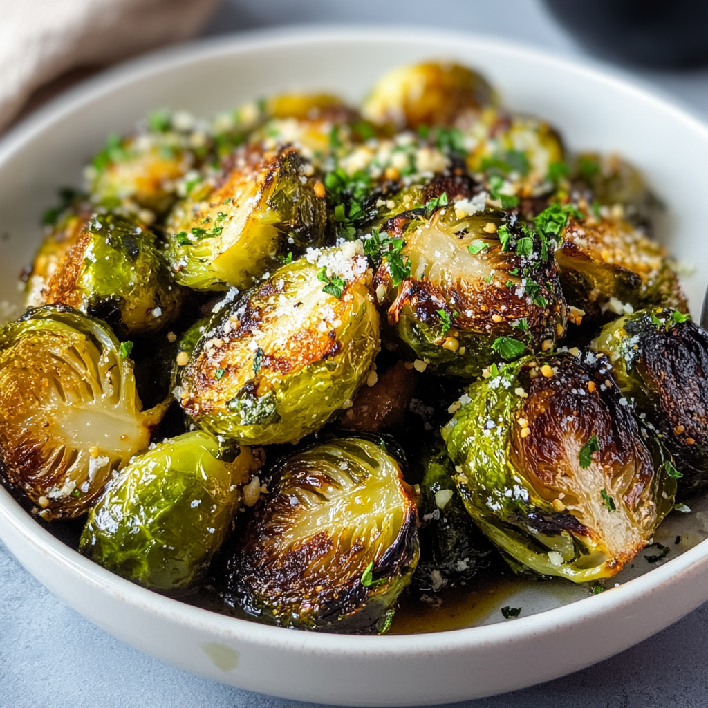 Garlic Butter Roasted Brussels Sprouts