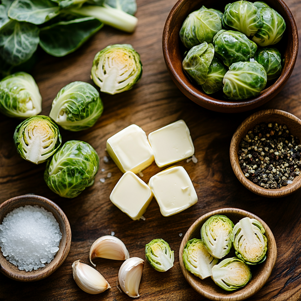 Garlic Butter Roasted Brussels Sprouts ingredients