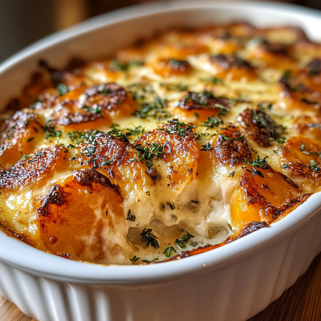 Garlic Scalloped Sweet Potatoes