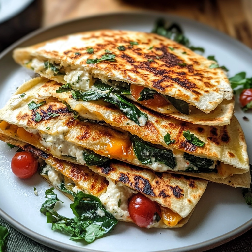 Grilled Mediterranean Veggie Quesadillas