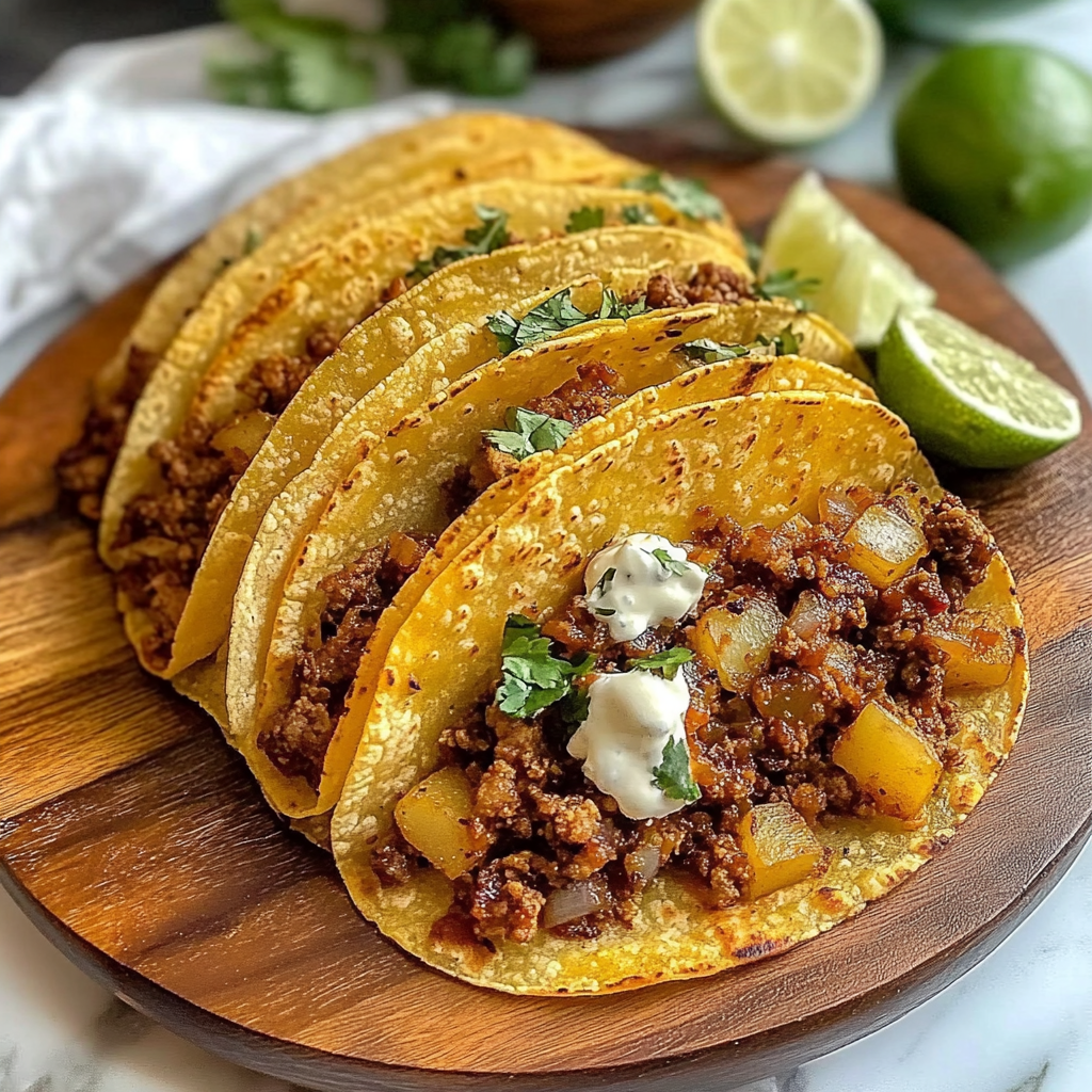 Ground Beef and Potato Tacos