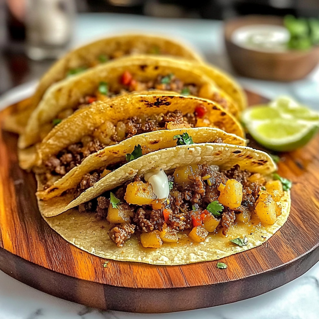 Ground Beef and Potato Tacos