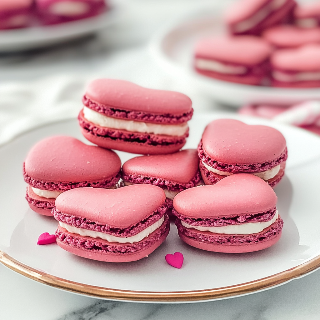 Heart-Shaped Valentine Macarons